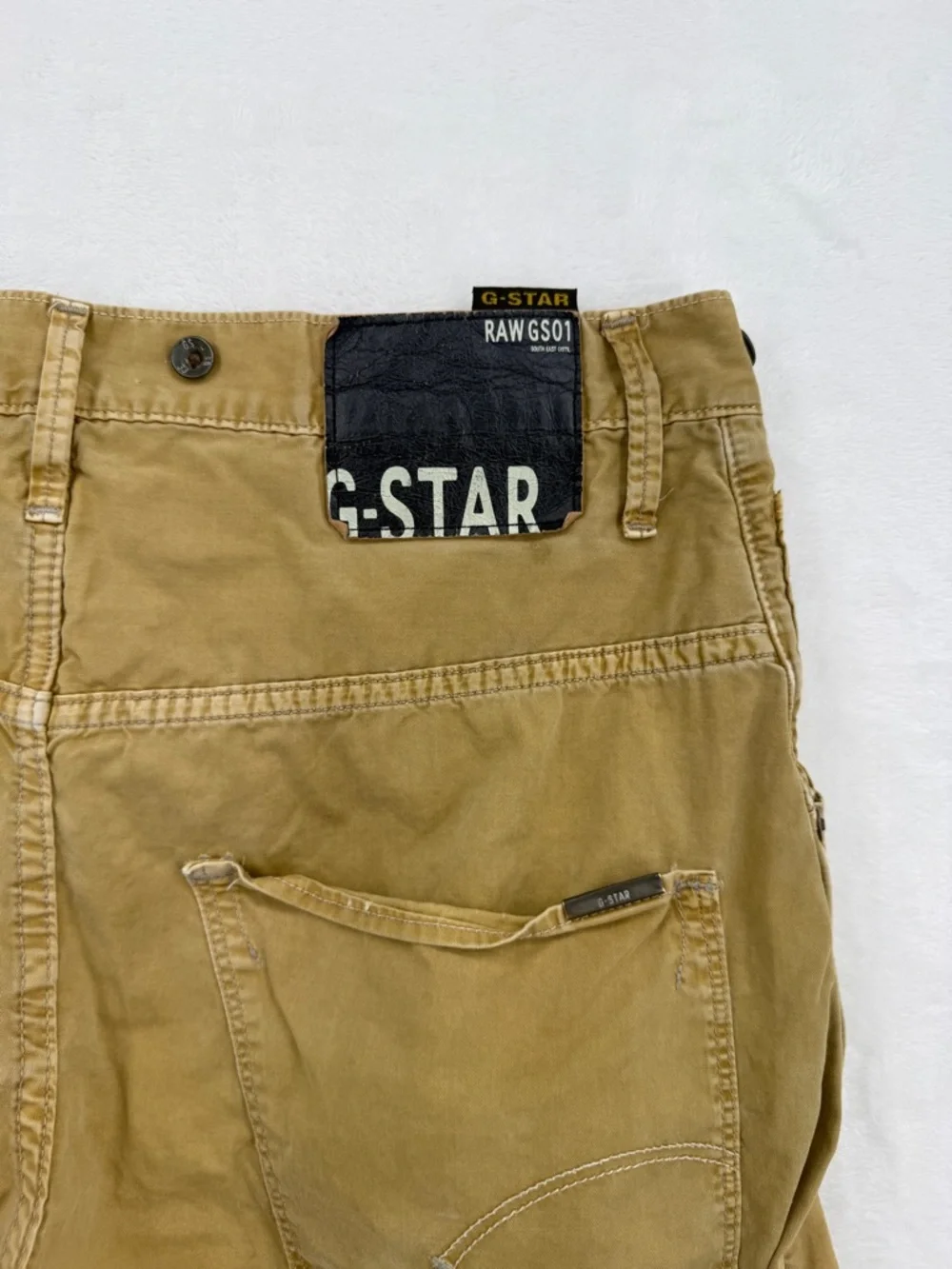 Men’s G-Star Raw Arc 3D Loose Tapered Braces COJ Jeans Size 33 Tall Chino Khaki - Picture 7 of 7